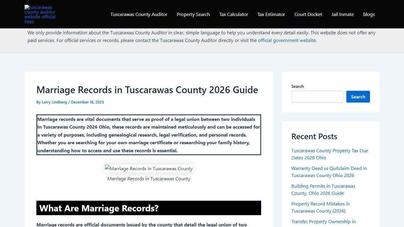 Marriage Records in Tuscarawas County 2026 Guide